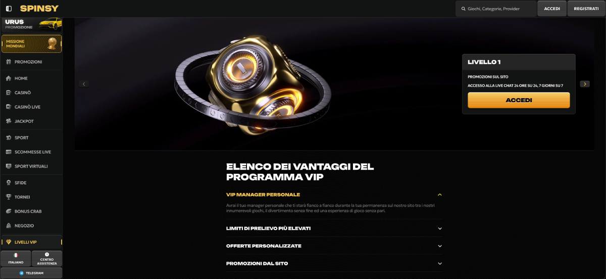 Spinsy Vip Level